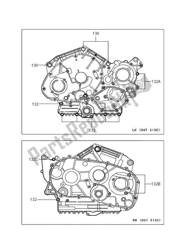 All parts for the Crankcase Bolt Pattern of the Kawasaki VN 900 Classic 2010