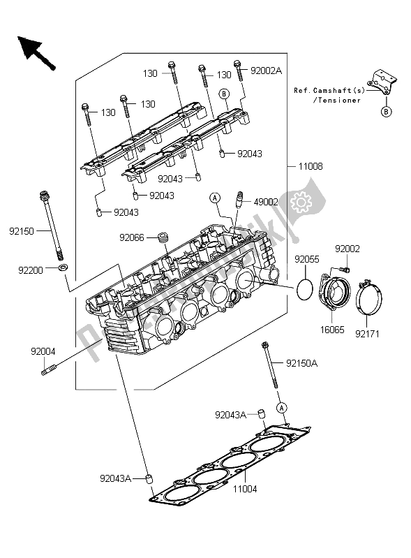 Tutte le parti per il Testata del Kawasaki Z 750S 2006