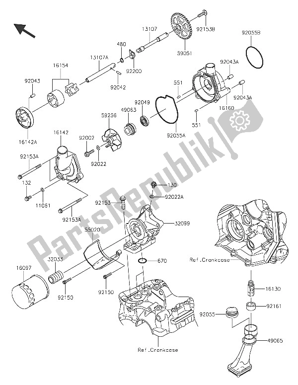 Wszystkie części do Pompa Olejowa Kawasaki Ninja ZX 6R ABS 600 2016