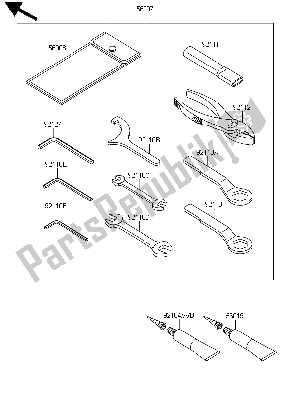 All parts for the Owners Tools of the Kawasaki ER 6N 650 2012