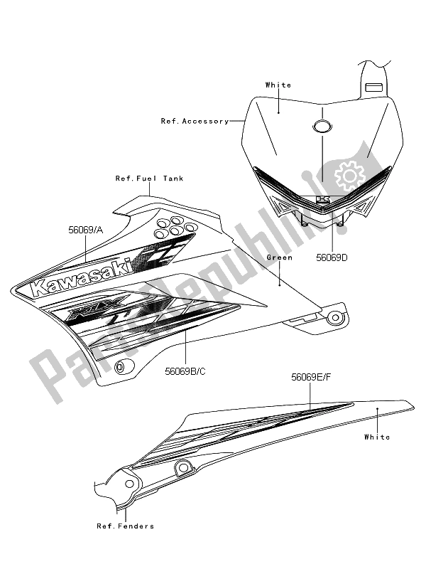 Wszystkie części do Piktogramy Kawasaki KLX 110 2013