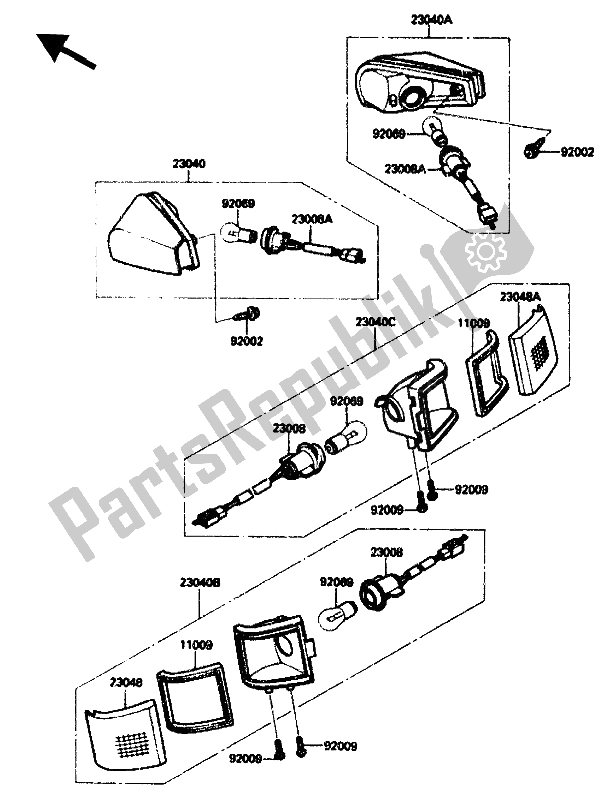 Todas las partes para Señal De Giro de Kawasaki ZX 10 1000 1988