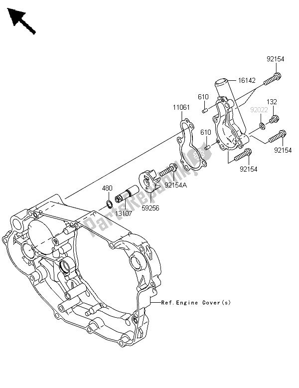 Tutte le parti per il Pompa Dell'acqua del Kawasaki KLX 450 2013