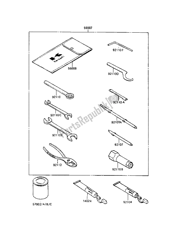 Todas las partes para Herramientas De Propietarios de Kawasaki KMX 125 1986