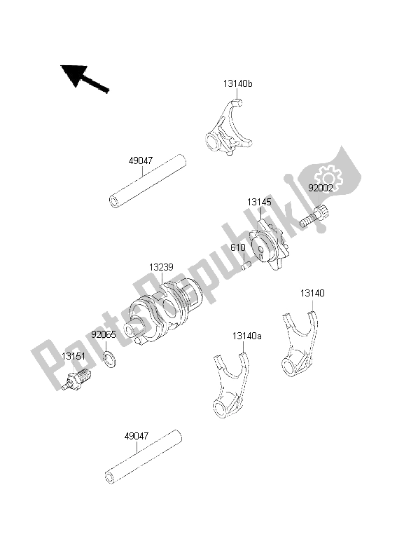 Wszystkie części do B? Ben I Widelec Zmiany Biegów Kawasaki KLR 650 2001