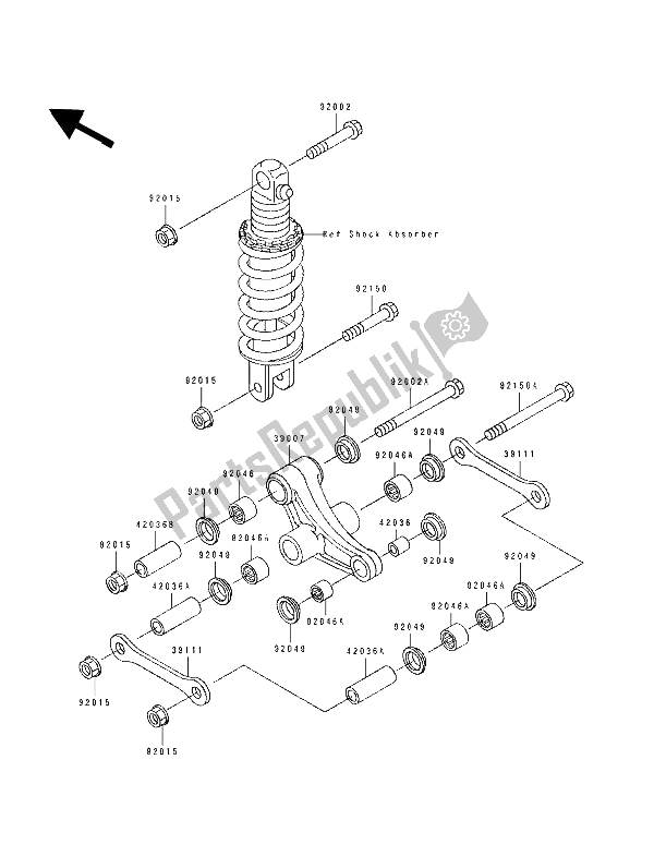 All parts for the Suspension of the Kawasaki ZXR 750 1993