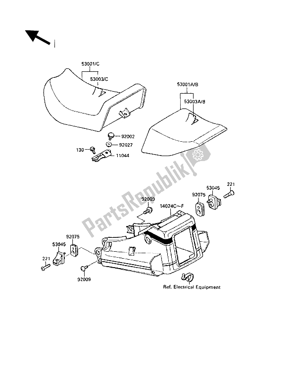 All parts for the Seat of the Kawasaki GPZ 1000 RX 1987