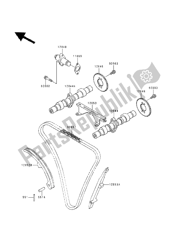 Tutte le parti per il Albero A Camme (s) E Tenditore del Kawasaki GPZ 500S 1994