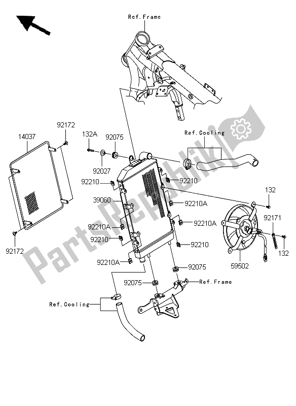 All parts for the Radiator of the Kawasaki VN 1700 Classic Tourer 2009