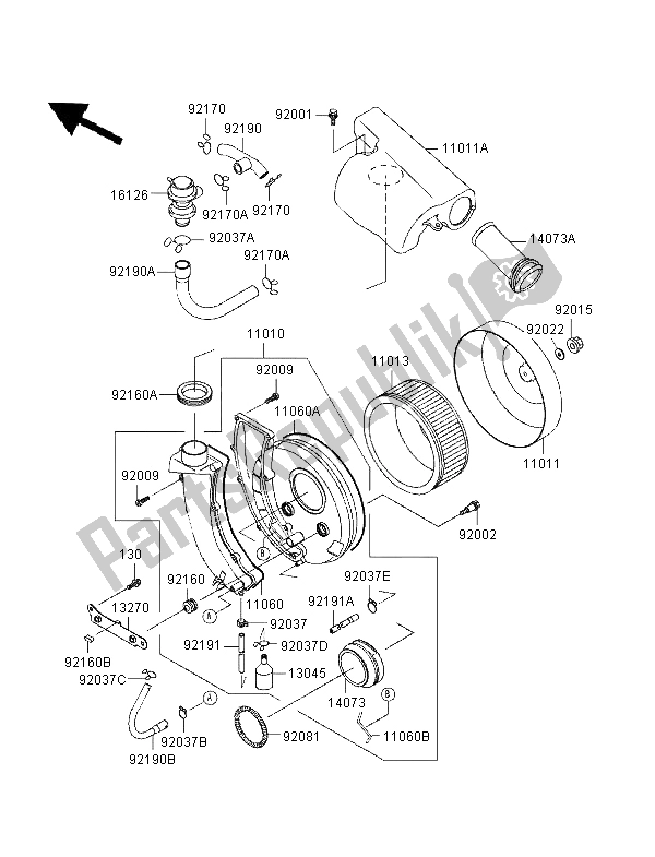 All parts for the Air Cleaner of the Kawasaki VN 800 1996