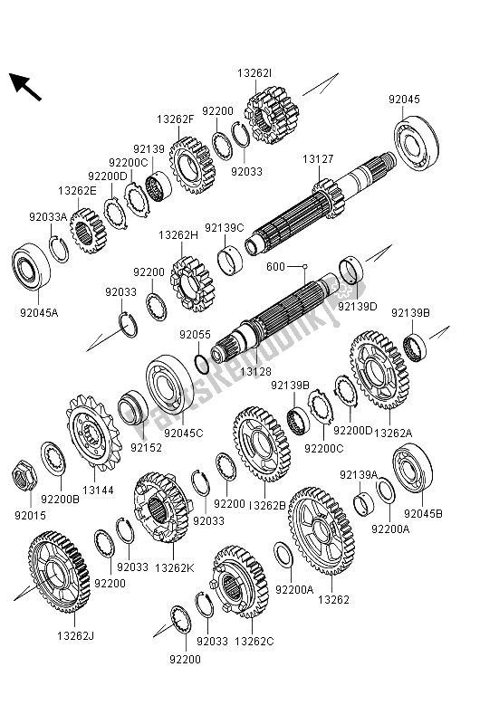 All parts for the Transmission of the Kawasaki Ninja ZX 10R ABS 1000 2013