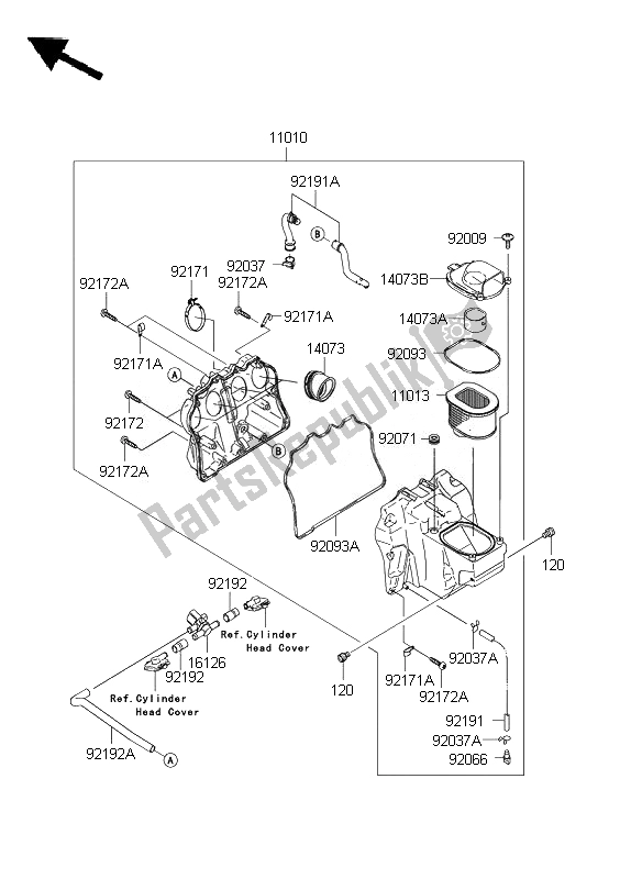 Toutes les pièces pour le Purificateur D'air du Kawasaki Z 1000 ABS 2007