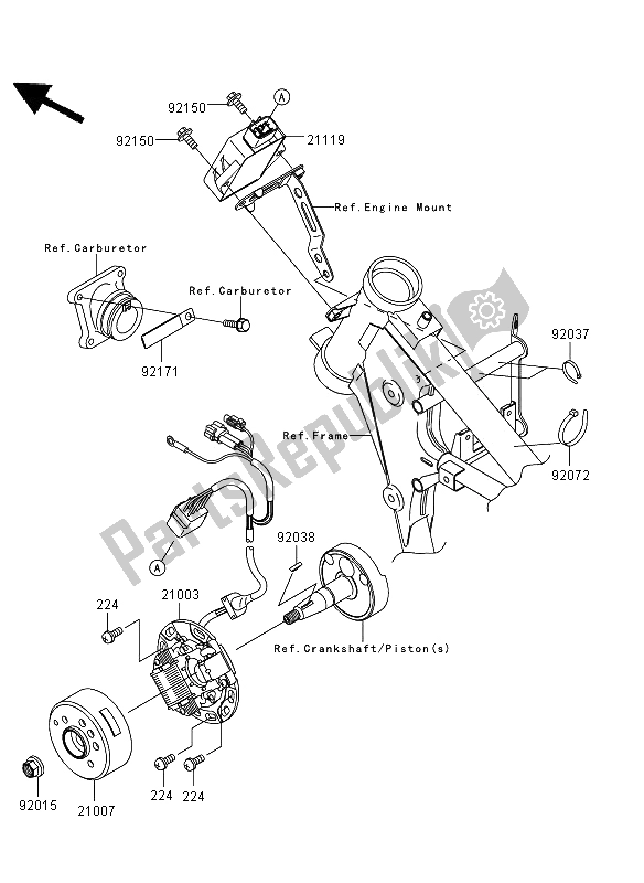 Todas as partes de Gerador do Kawasaki KX 65 2013