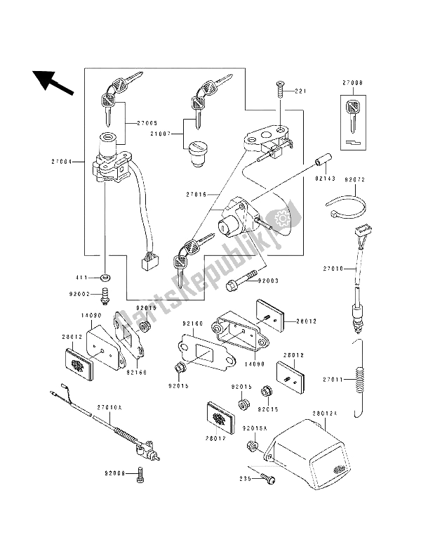 Todas las partes para Switch De Ignición de Kawasaki ZXR 750 1992