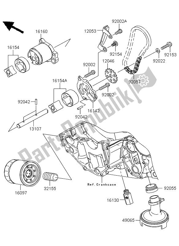 All parts for the Oil Pump of the Kawasaki Versys ABS 650 2012