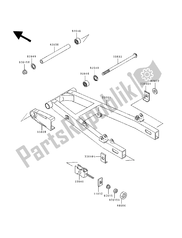 Todas las partes para Basculante de Kawasaki EL 250D 1991