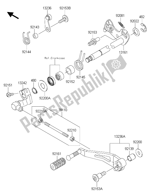 Toutes les pièces pour le Mécanisme De Changement De Vitesse du Kawasaki Versys 1000 2015