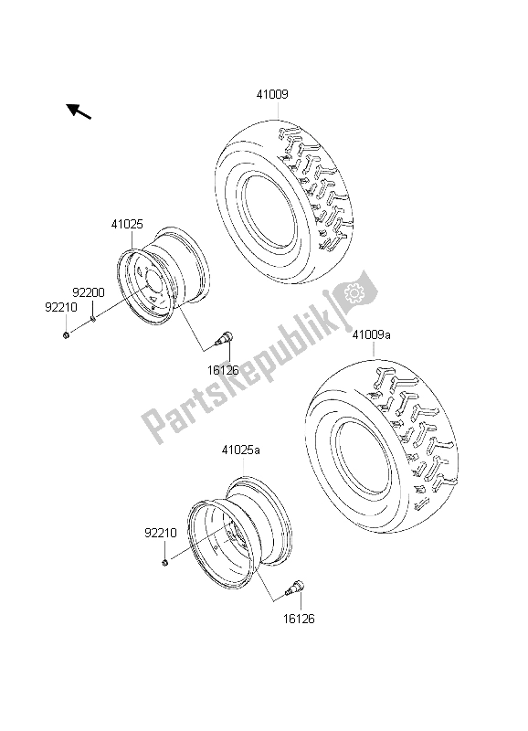 Todas las partes para Ruedas Y Neumáticos de Kawasaki KVF 650 Prairie 4X4 2003