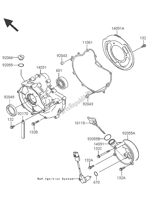 Todas las partes para Cubierta Del Motor de Kawasaki KVF 360 2005