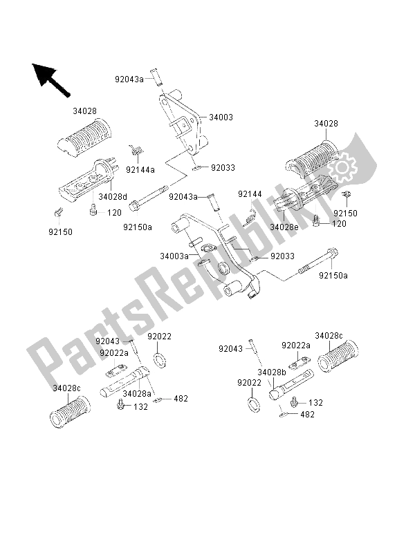 Todas las partes para Reposapiés de Kawasaki VN 800 Classic 2000