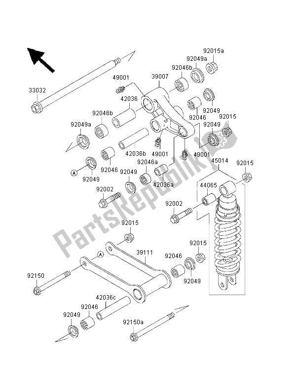 All parts for the Suspension & Shock Absorber of the Kawasaki VN 800 Drifter 2000