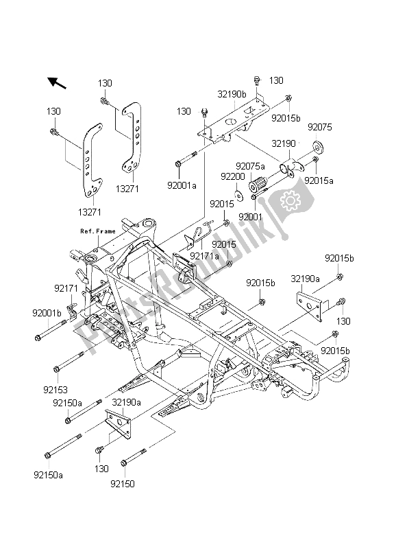 Tutte le parti per il Supporto Del Motore del Kawasaki KVF 360 Prairie 4X4 2003