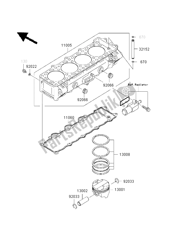 Wszystkie części do Cylinder I T? Ok Kawasaki Ninja ZX 9R 900 2003