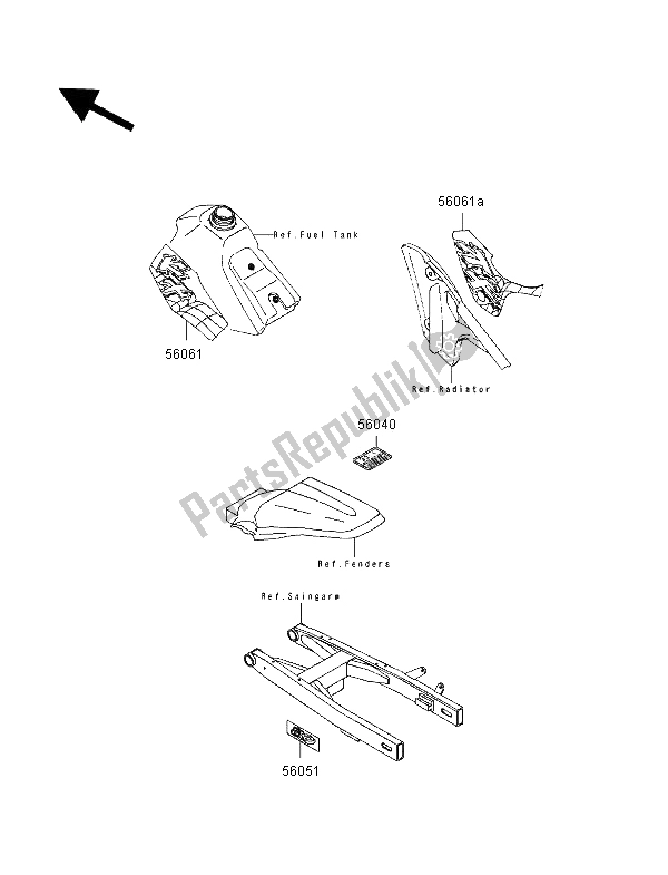 All parts for the Labels of the Kawasaki KX 80 SW LW 1996