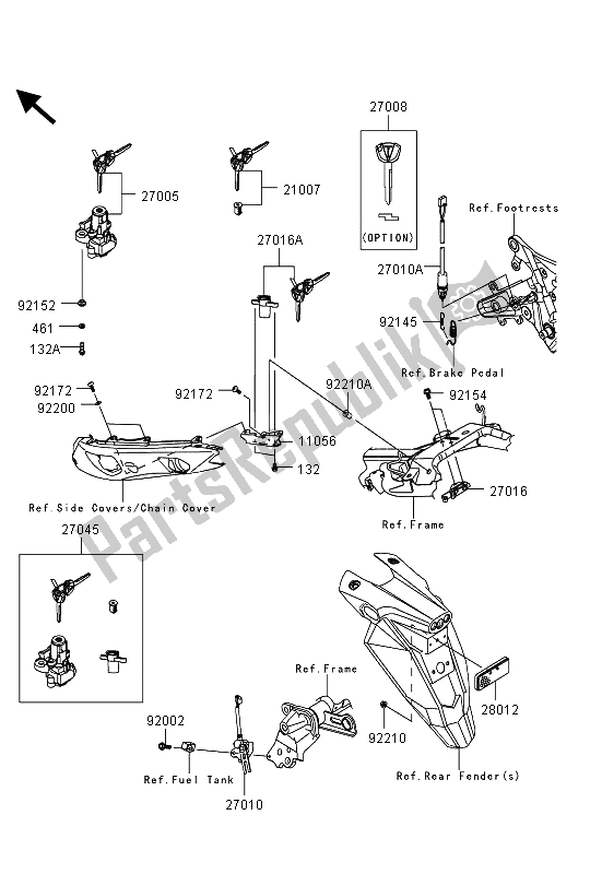 All parts for the Ignition Switch of the Kawasaki ER 6F 650 2013