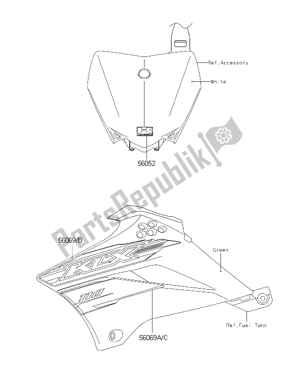 Wszystkie części do Piktogramy Kawasaki KLX 110 2015