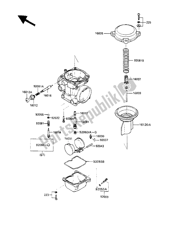 Toutes les pièces pour le Pièces De Carburateur du Kawasaki GPX 600R 1989