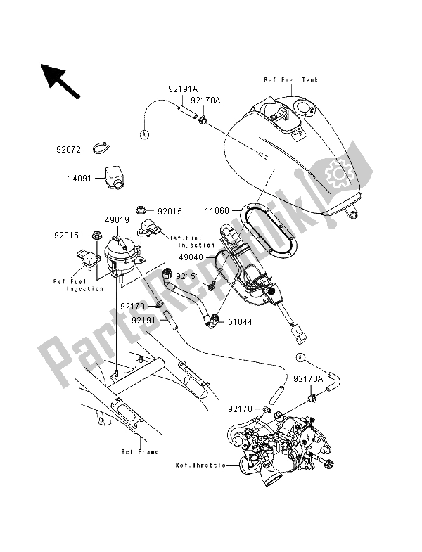 All parts for the Fuel Pump of the Kawasaki VN 1500 Classic Tourer FI 2000