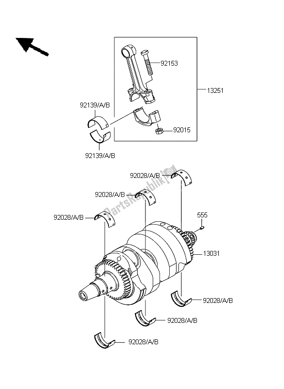 Toutes les pièces pour le Vilebrequin du Kawasaki ER 6N 650 2009