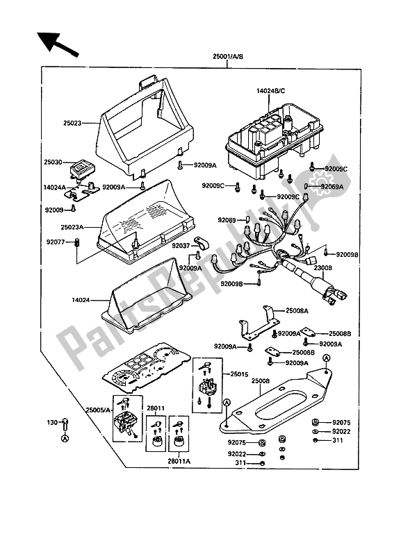 Alle onderdelen voor de Meter van de Kawasaki 1000 GTR 1990