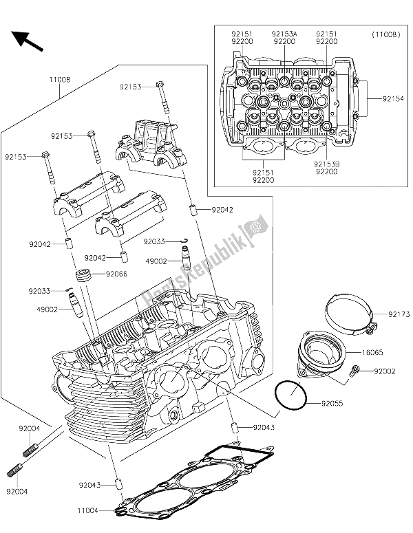Toutes les pièces pour le Culasse du Kawasaki Vulcan S 650 2015