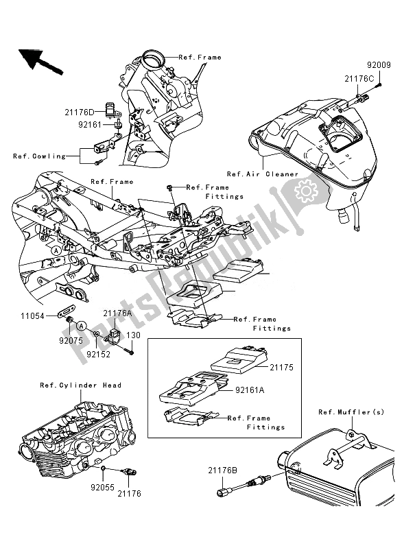 All parts for the Fuel Injection of the Kawasaki Versys 650 2007