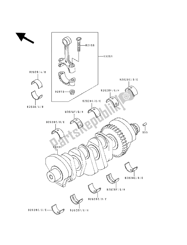 Tutte le parti per il Albero A Gomiti del Kawasaki ZXR 750 1992 Tutte le parti per il Albero A Gomiti del Kawasaki ZXR 750 1992