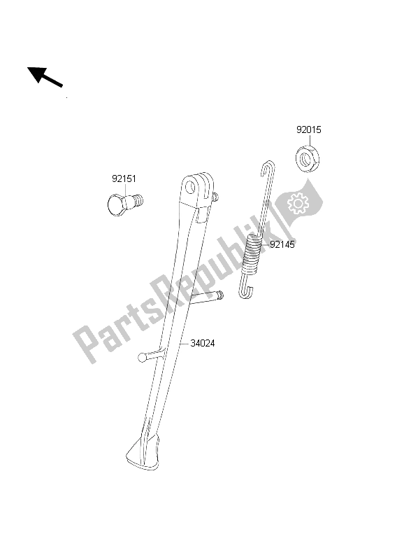 All parts for the Stand(s) of the Kawasaki ZRX 1200 2004