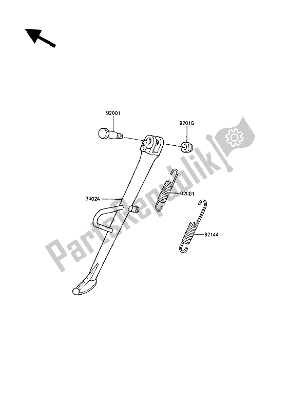 Tutte le parti per il Stand (s) del Kawasaki ZL 1000 1988 Tutte le parti per il Stand (s) del Kawasaki ZL 1000 1988