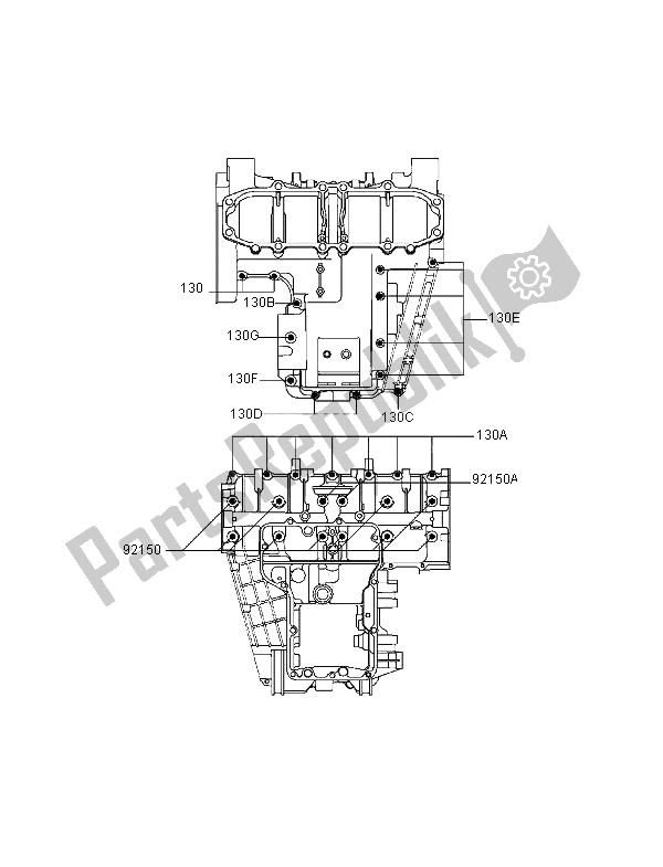 All parts for the Crankcase Bolt Pattern of the Kawasaki ZZR 600 1995