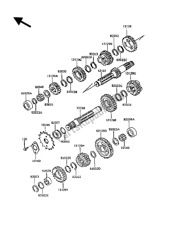 Alle onderdelen voor de Overdragen van de Kawasaki KLR 600 1988