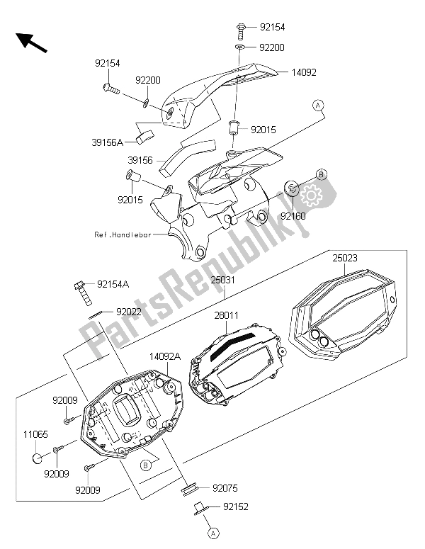 All parts for the Meter(s) of the Kawasaki Z 1000 2015