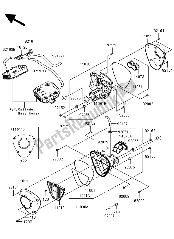 Todas las partes para Filtro De Aire de Kawasaki VN 1700 Voyager ABS 2010