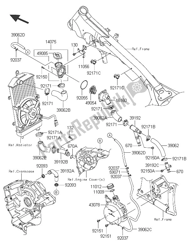 All parts for the Water Pipe of the Kawasaki Vulcan 900 Custom 2016