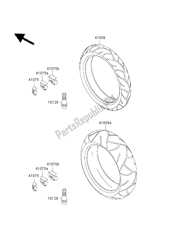 All parts for the Tires of the Kawasaki Ninja ZX 9R 900 2003