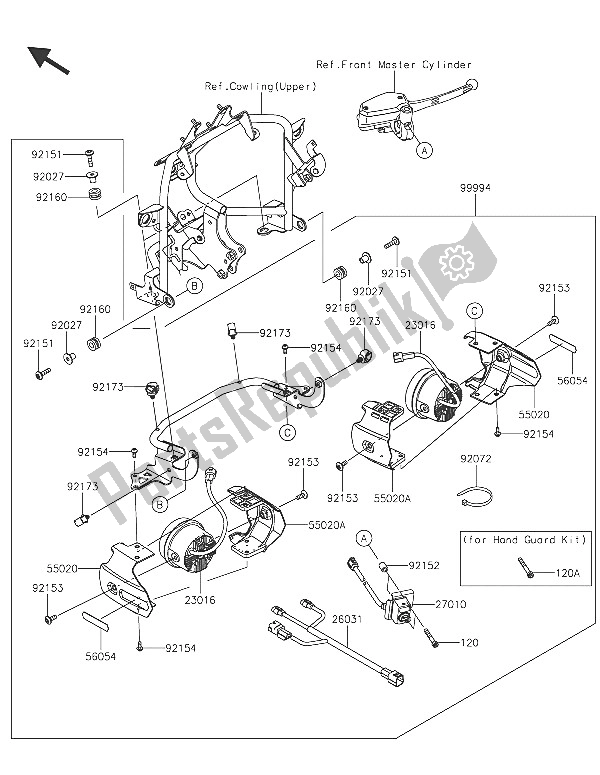All parts for the Accessory (for Lamp) of the Kawasaki Versys 1000 2016