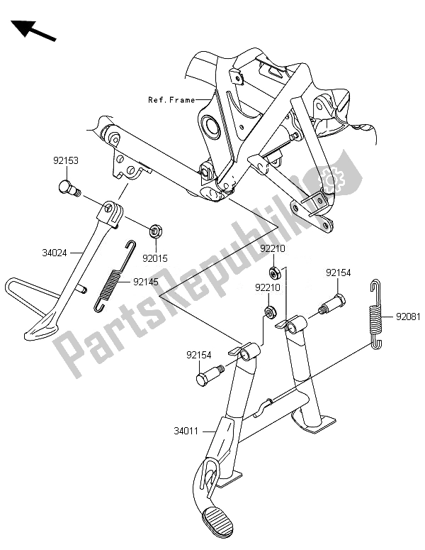 All parts for the Stand(s) of the Kawasaki W 800 2014