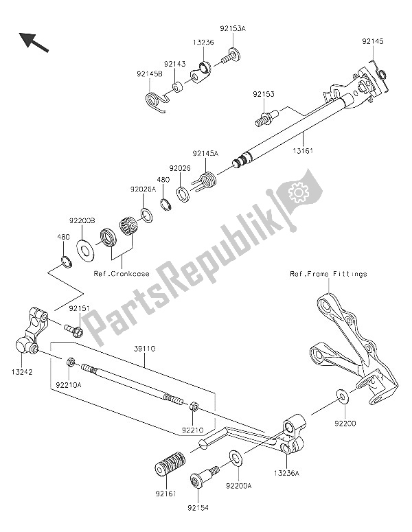 Wszystkie części do Mechanizm Zmiany Biegów Kawasaki Ninja ZX 6R ABS 600 2016