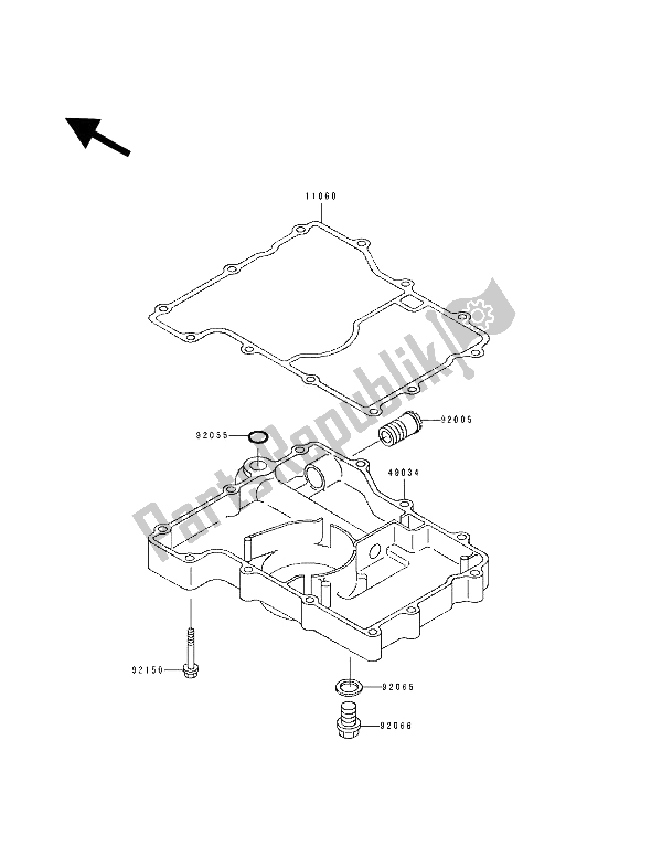 Todas las partes para Cuerpo De Respiradero Y Cárter De Aceite de Kawasaki ZXR 750 1992