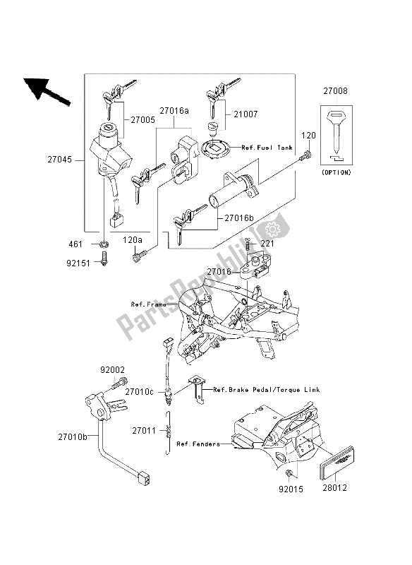 Todas as partes de Chave De Ignição do Kawasaki ZRX 1200S 2003